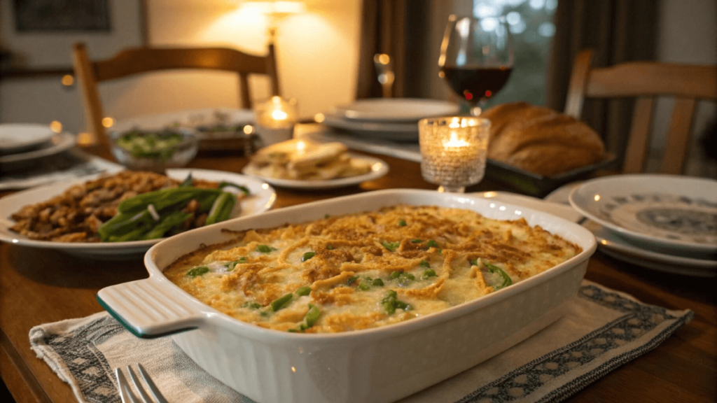 Cheesy Green Bean Casserole Delight