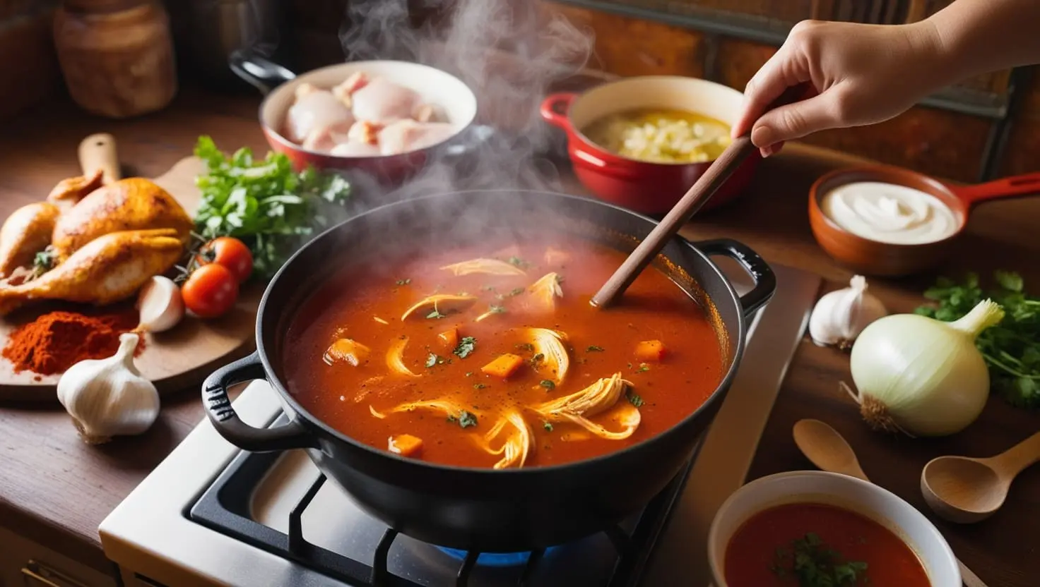 Chicken paprikash soup
