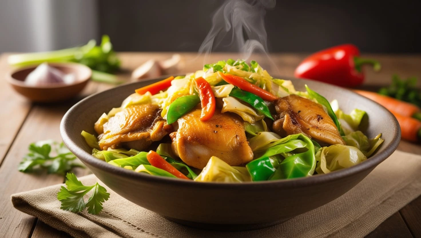 chicken and cabbage stir fry