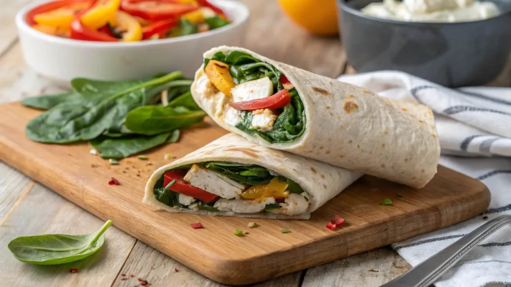Fresh and Healthy Cottage Cheese Wrap with Vegetables