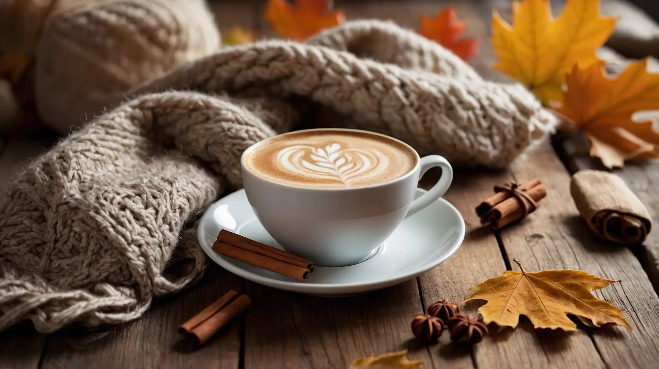 Maple Cinnamon Latte in a cozy mug with cinnamon sprinkles