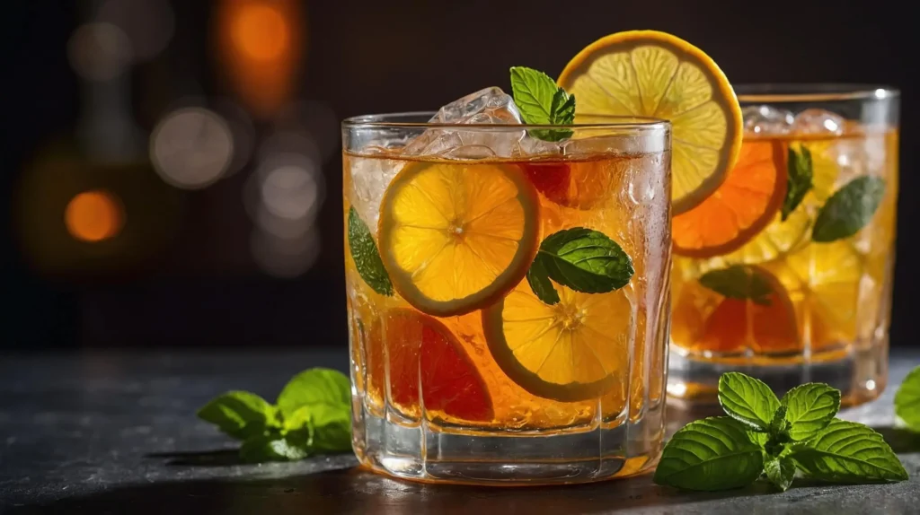Refreshing Rusa Drink with Citrus and Mint