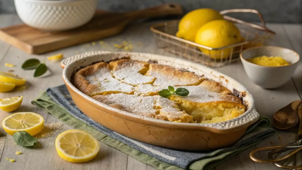 Magic Lemon Cobbler: A Sweet and Tangy Dessert with a Buttery Crust