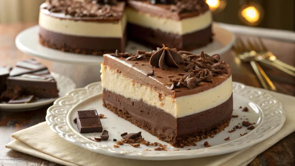 Decadent Triple Chocolate Cheesecake with a Velvety Texture