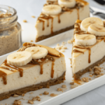 Creamy Banana Crunch Cheesecake with Golden Topping