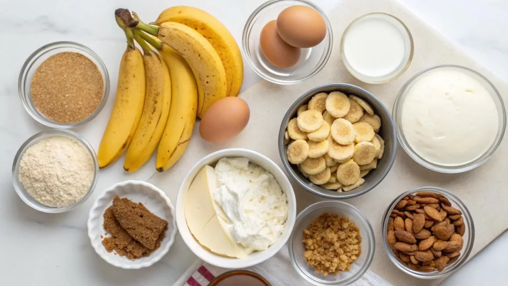 Ingredients for Best Banana Crunch Cheesecake