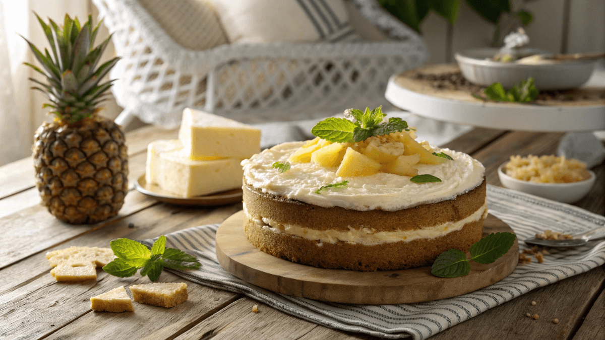 Homemade Pineapple Cake Recipe with Creamy Frosting