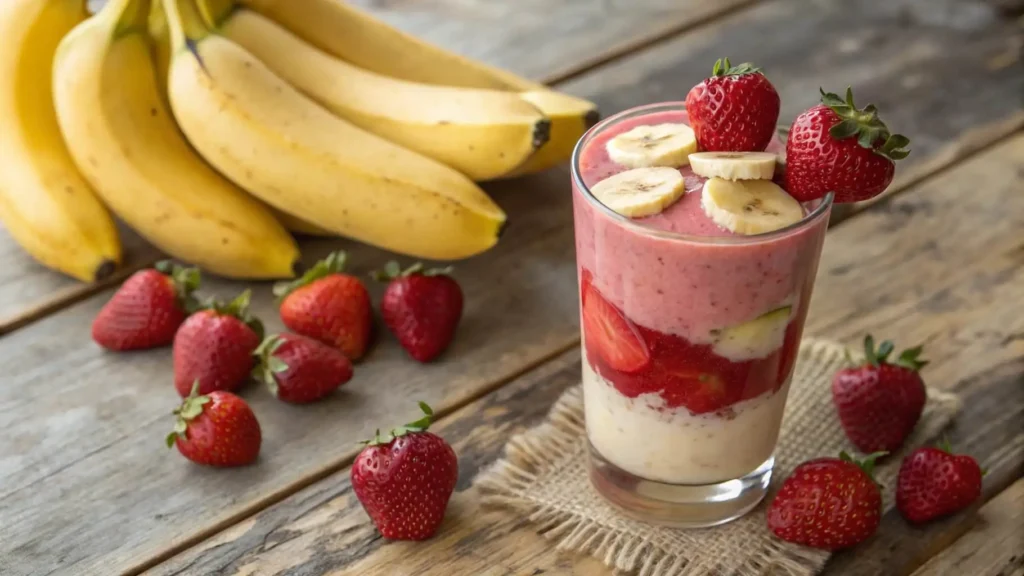 Fresh Strawberry Smoothie in a Glass