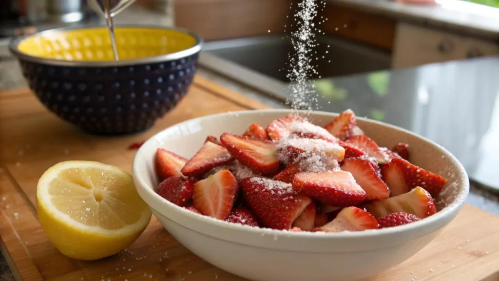 Macerating the Strawberries
