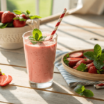 Fresh Strawberry Smoothie in a Glass